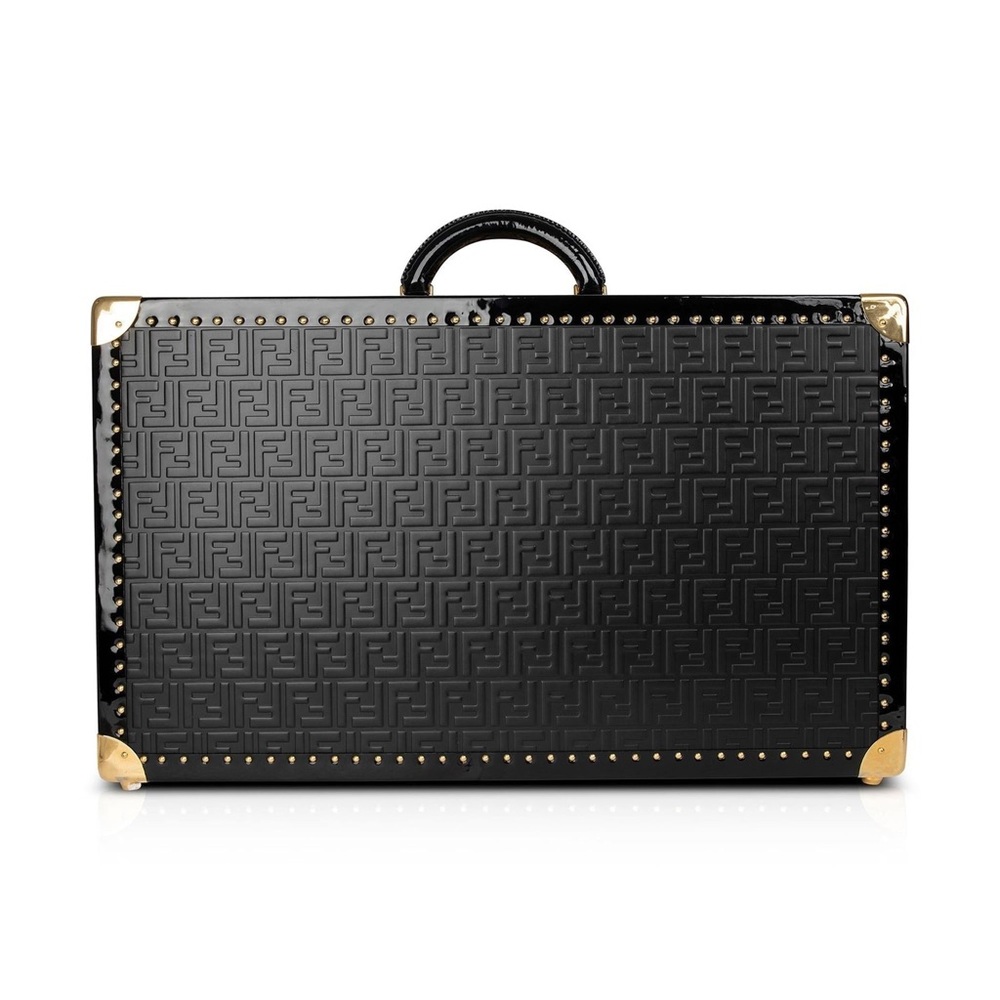 Fendi Black Briefcase with Gold Accents
